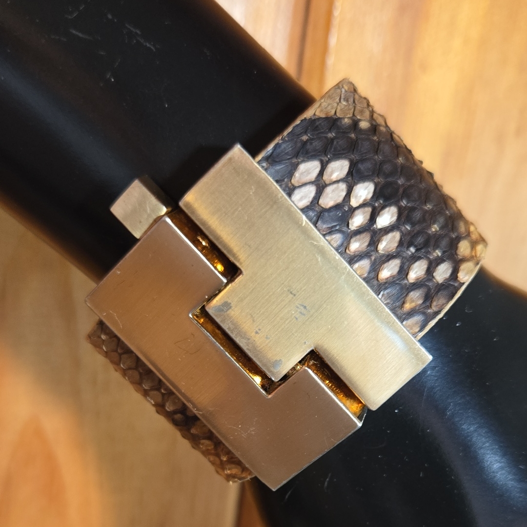 Leighelena Genuine Python Jigsaw Puzzle Bracelet